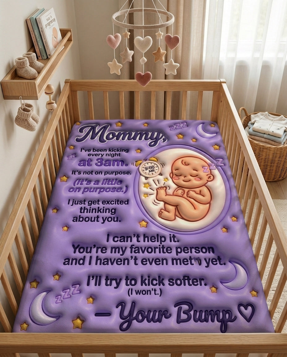 Baby Kicking At 3AM Humor Blanket