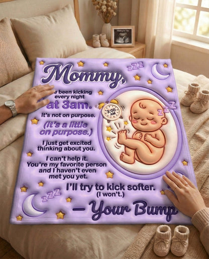 Baby Kicking At 3AM Humor Blanket