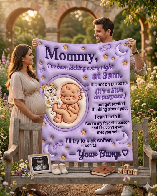 Baby Kicking At 3AM Humor Blanket